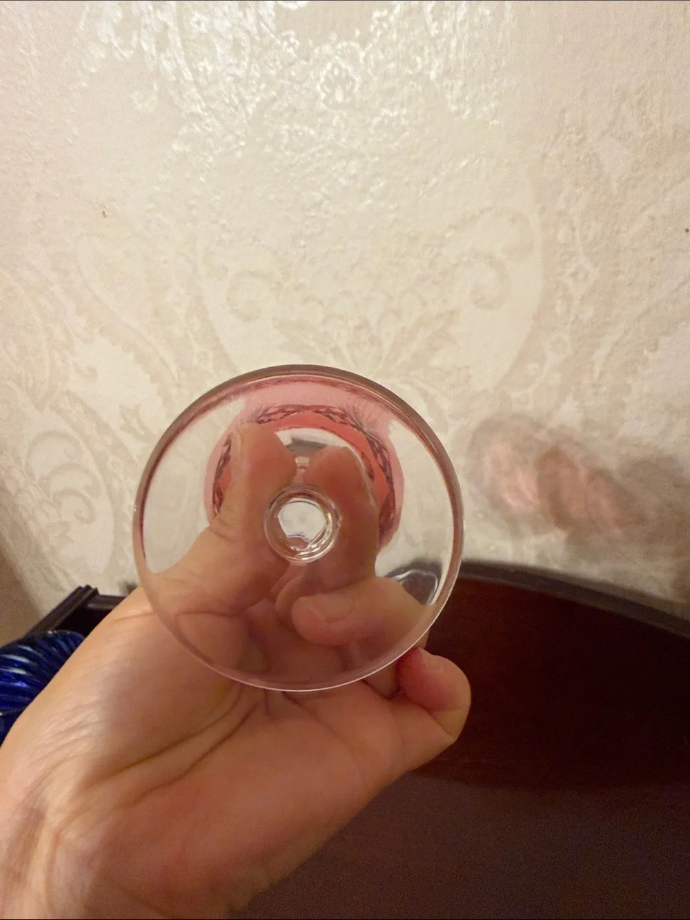 Vintage Red Cut Crystal Wine Glass - Elegant Stemware